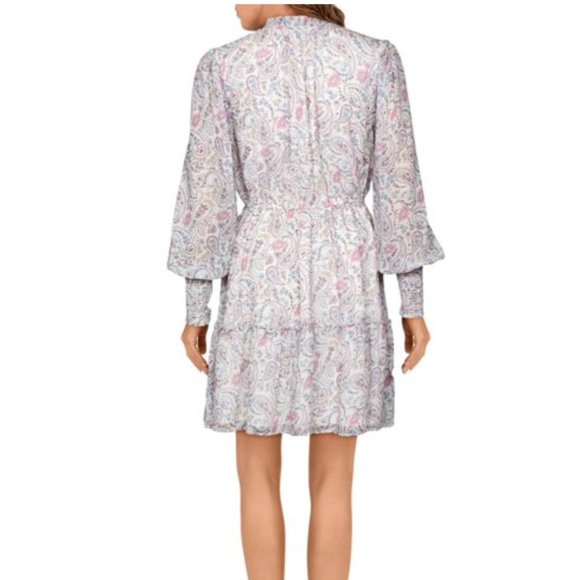 NEW LINI ivory opal smocked dress size XS multi - Picture 11 of 12